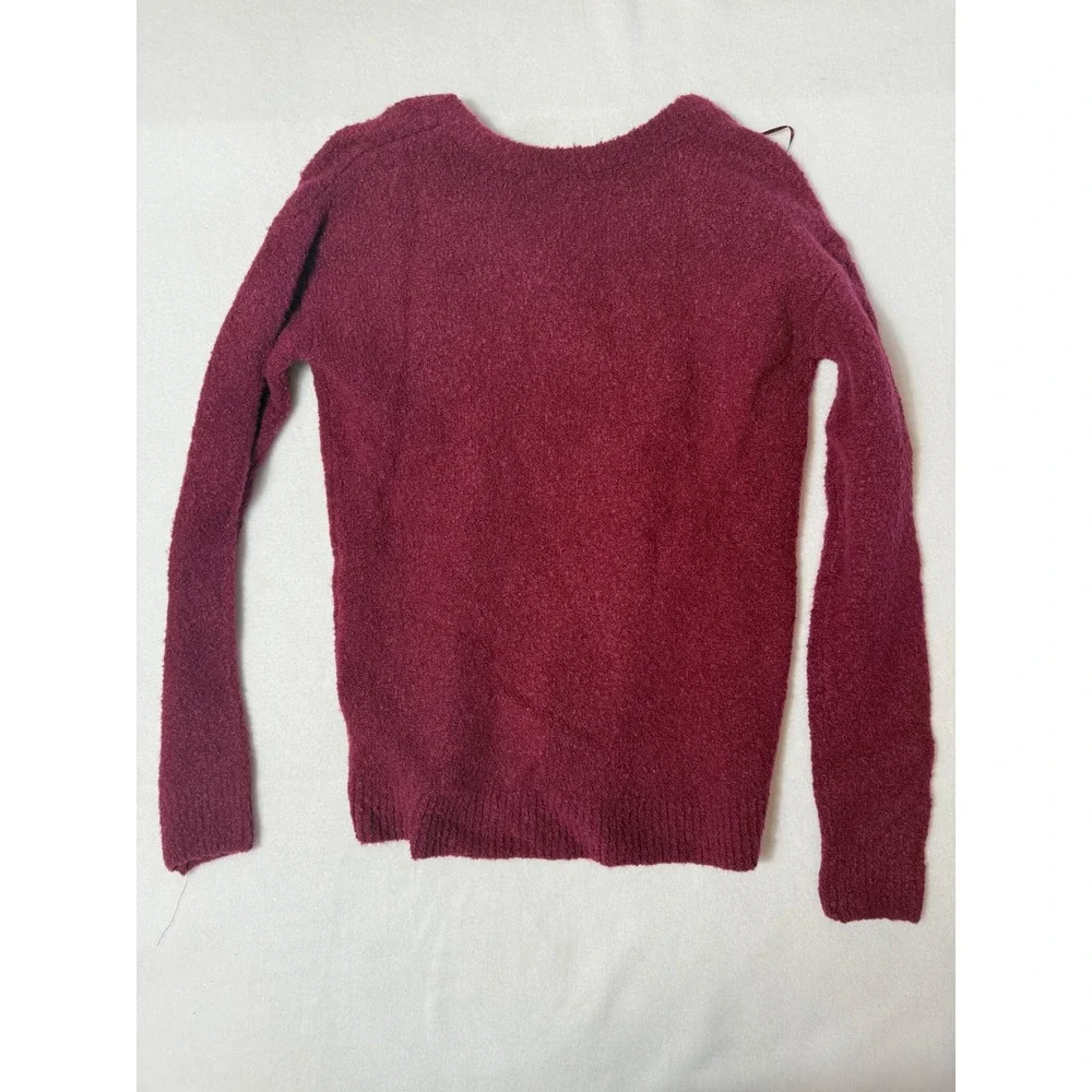 Michael Kors Burgundy V-Neck Merino Wool Alpaca Blend Sweater QF76DN67PU NWT S‎